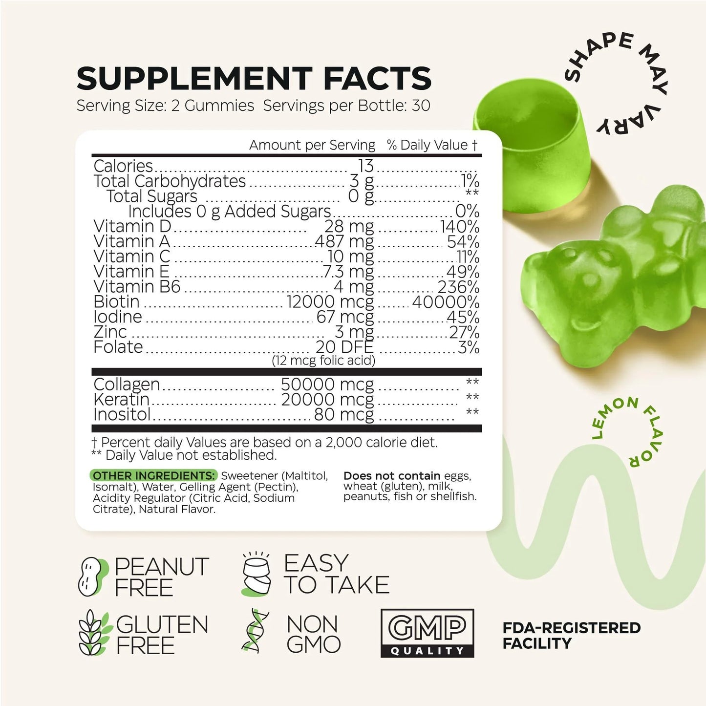 Biotin and Collagen Peptide Gummies 2pk