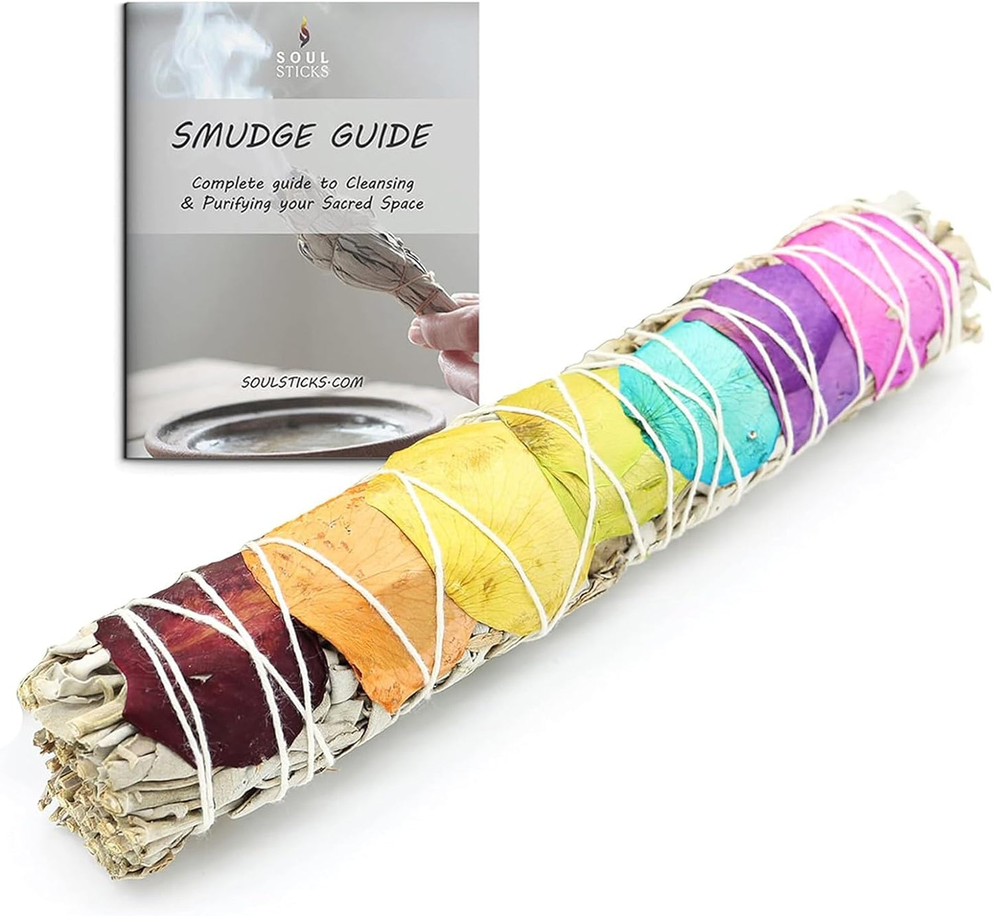 9 Inch Floral White Sage Smudge Stick 