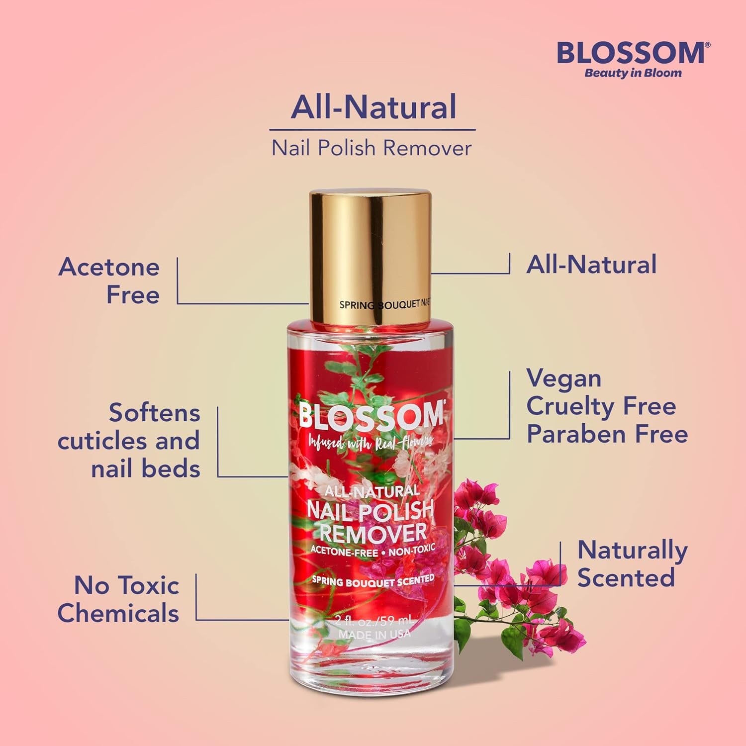 Acetone Free Nail Polish Remover, Organic Plant-Based